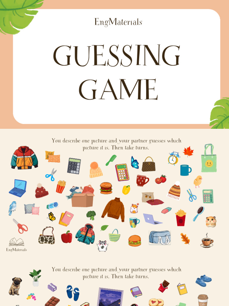 Picture Guessing Game Instructions | PDF