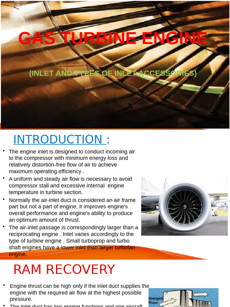 Gas Turbine Engine Inlet Types Explained | PDF | Jet Engine | Gases