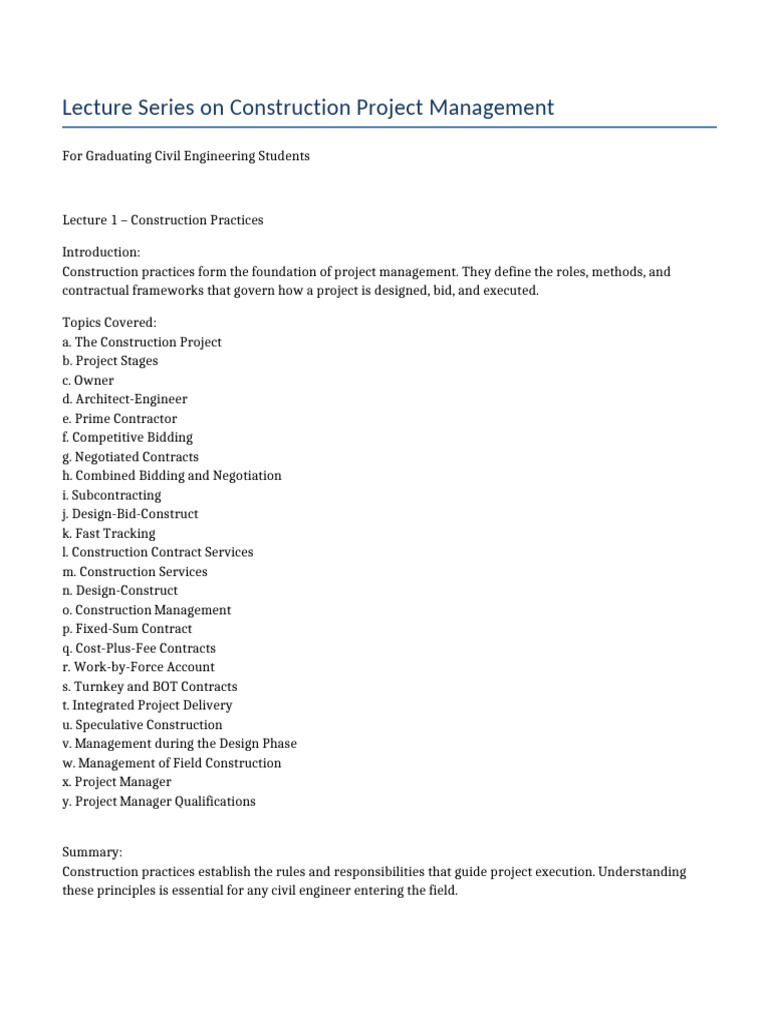 Construction Project Management Insights | PDF | Project Management ...