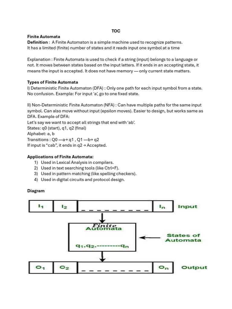 Finite Automata and Regular Expressions Guide | PDF | Automata Theory ...