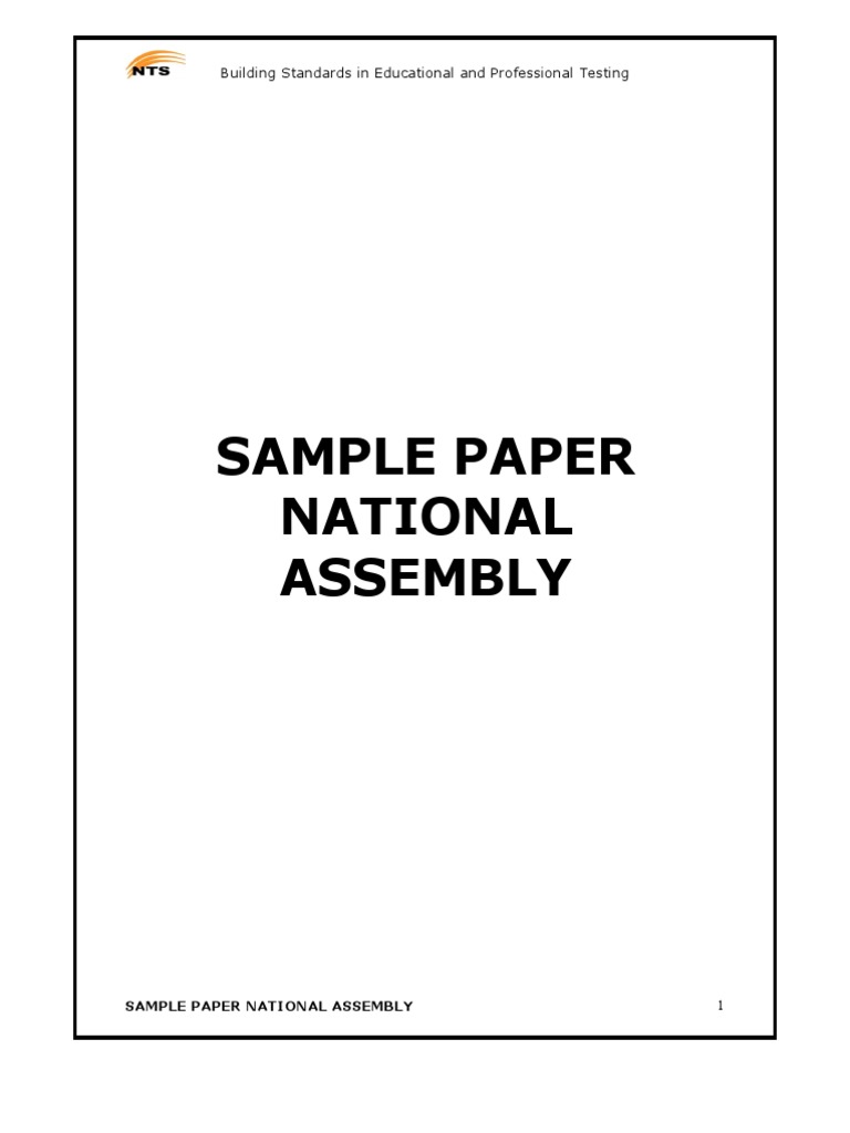 Sample Paper National Assembly PDF Credit Finance & Money Management