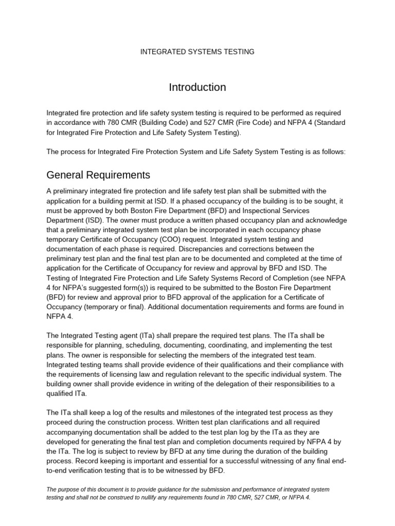 Integrated Fire Safety System Testing Guide | PDF | Verification And ...