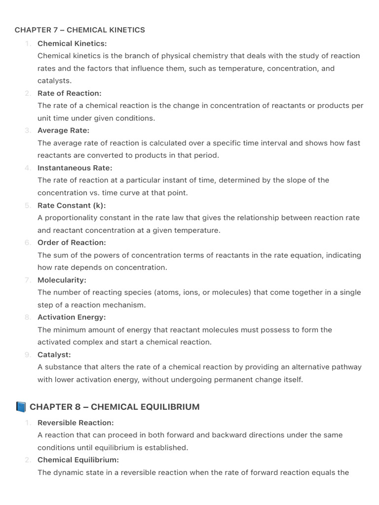 Chapter 7 - Chemical Kinetics | PDF | Reaction Rate | Chemical Equilibrium
