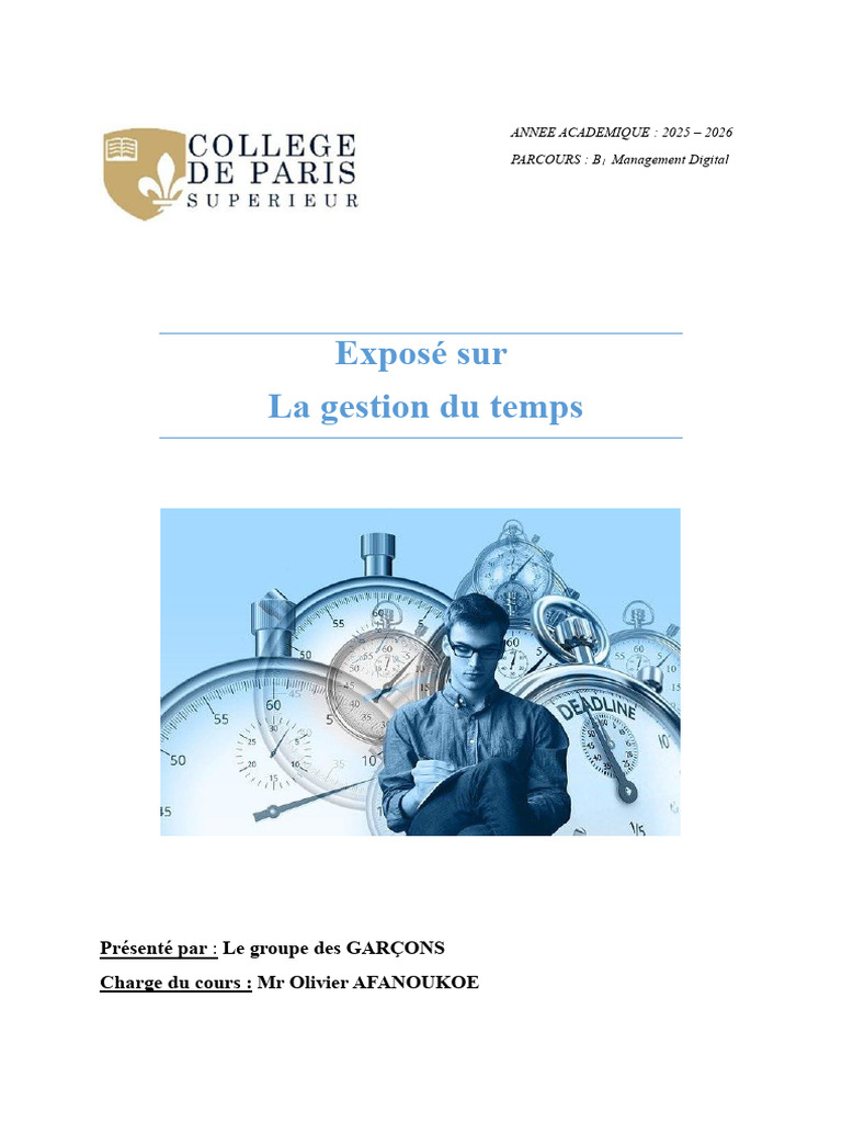 Gestion du Temps : Stratégies et Bénéfices | PDF | Gestion du temps ...