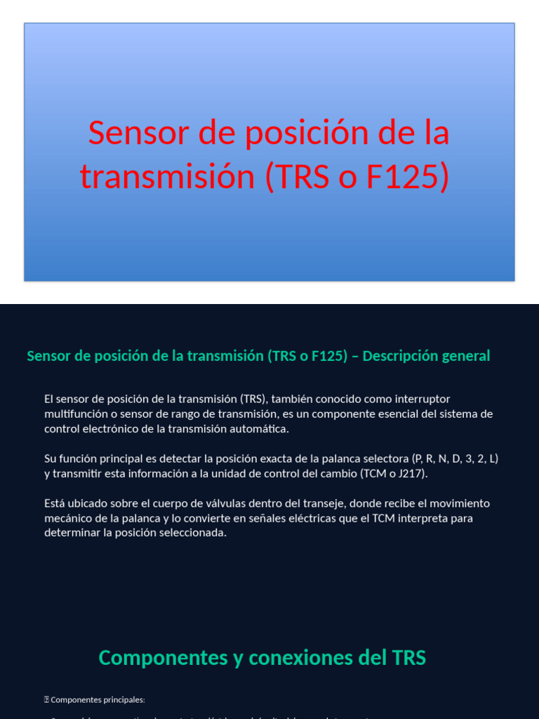 Sensor TRS F125 Presentacion | PDF | Transmisión automática ...