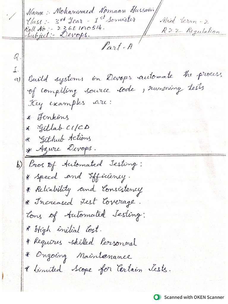 Devops Mid Term - 2 Answers | PDF