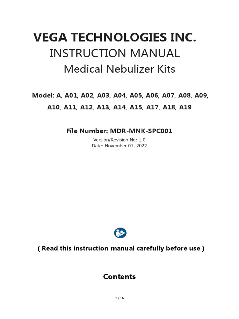 Medical Nebulizer Kits Manual | PDF | Respiratory Diseases | Medical ...