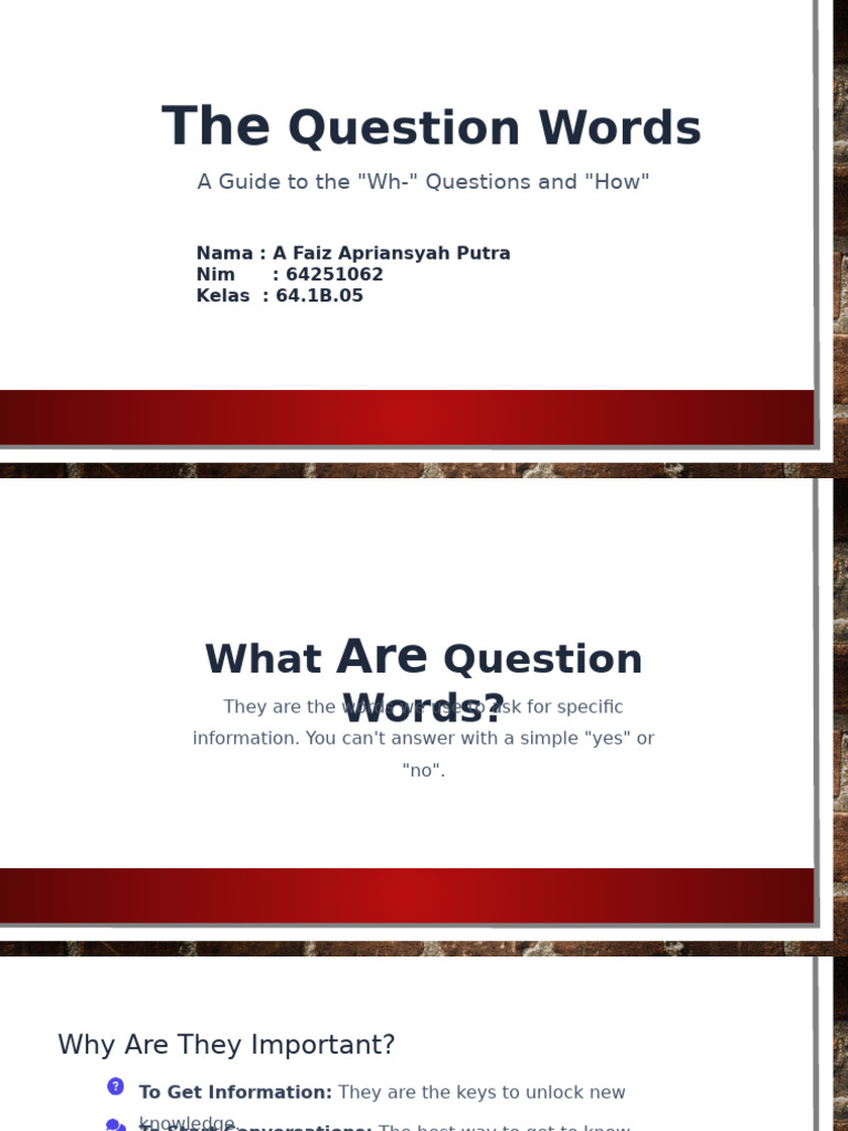 Understanding Question Words Guide | PDF | Cognition | Cognitive Science