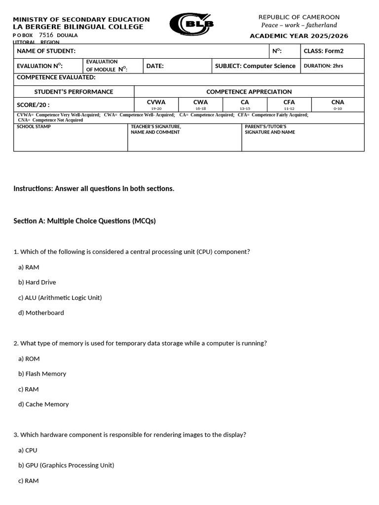 Computer Science Evaluation Form 2 | PDF | Cloud Computing | Software ...