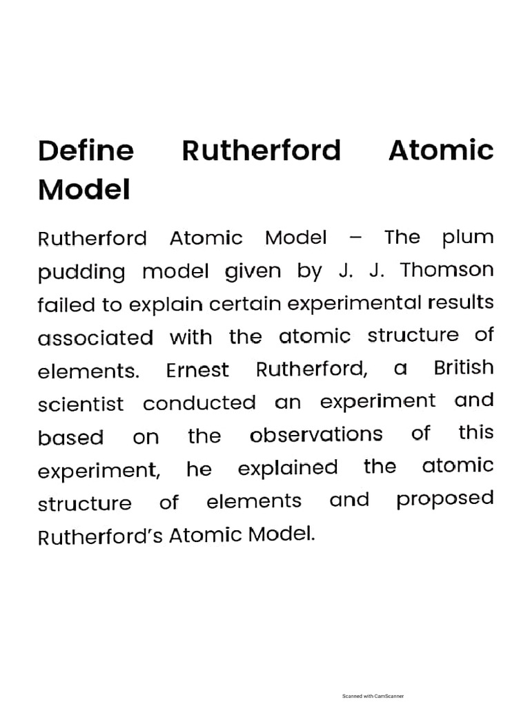 Rutherford Atomic Model | PDF