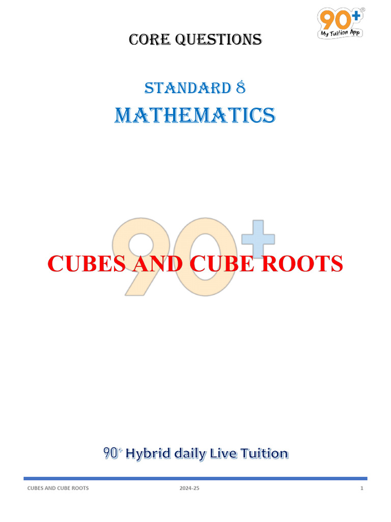 GCC 8 Core Maths Chapter 6 | PDF | Numbers | Square Root