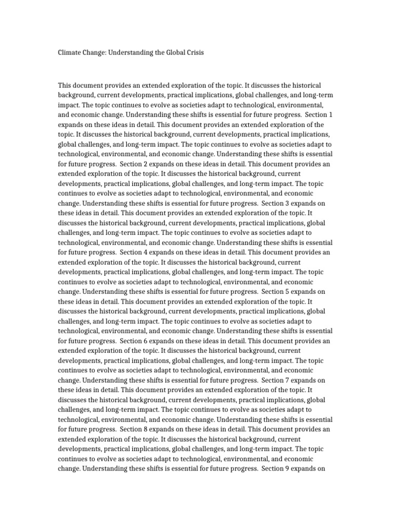 Climate Change Understanding The Global Crisis | PDF | Natural Environment