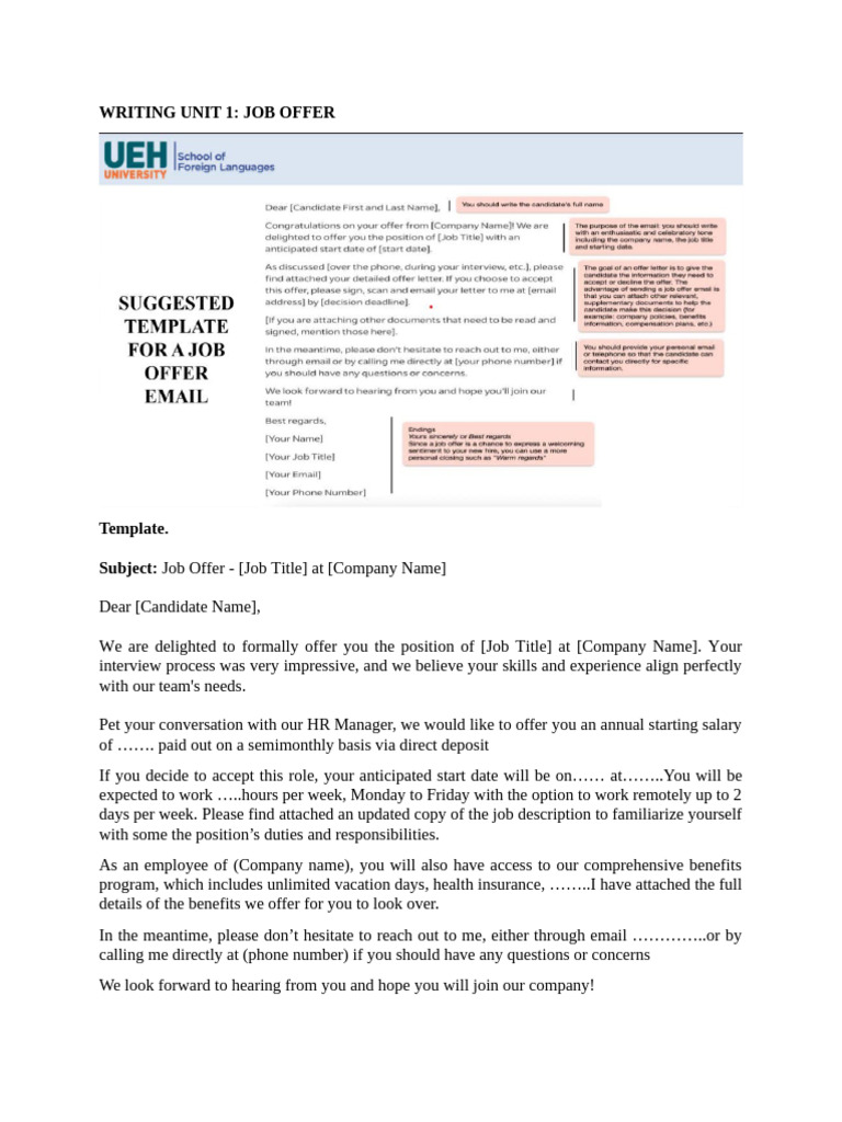 Job Offer Template for Candidates | PDF | Business