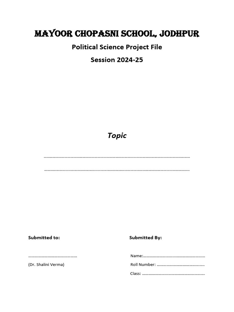 Political Science Project File 2024-25 | PDF