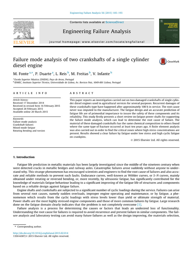 Crankshaft Failure Mode Analysis | PDF | Fatigue (Material) | Fracture