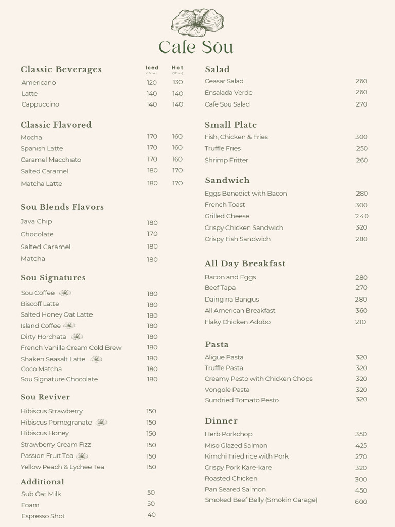 Menu | PDF | Bacon | Foods