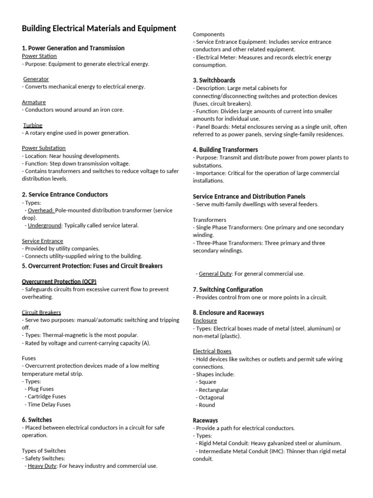 Essential Electrical Building Equipment | PDF | Fuse (Electrical ...