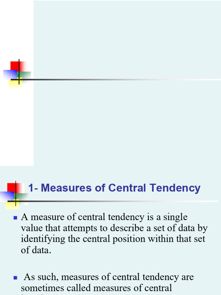 Lecture 3 - Measures of Central Tendency and Dispersion | PDF | Mean ...