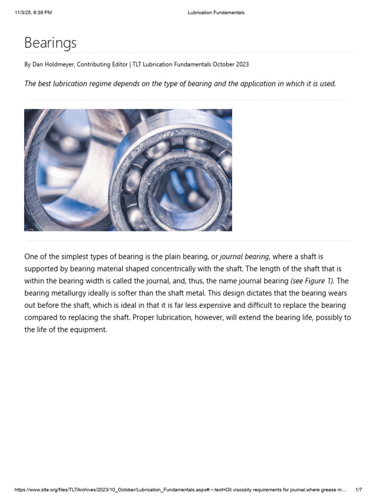 Understanding Bearing Lubrication Types | PDF | Bearing (Mechanical) | Axle