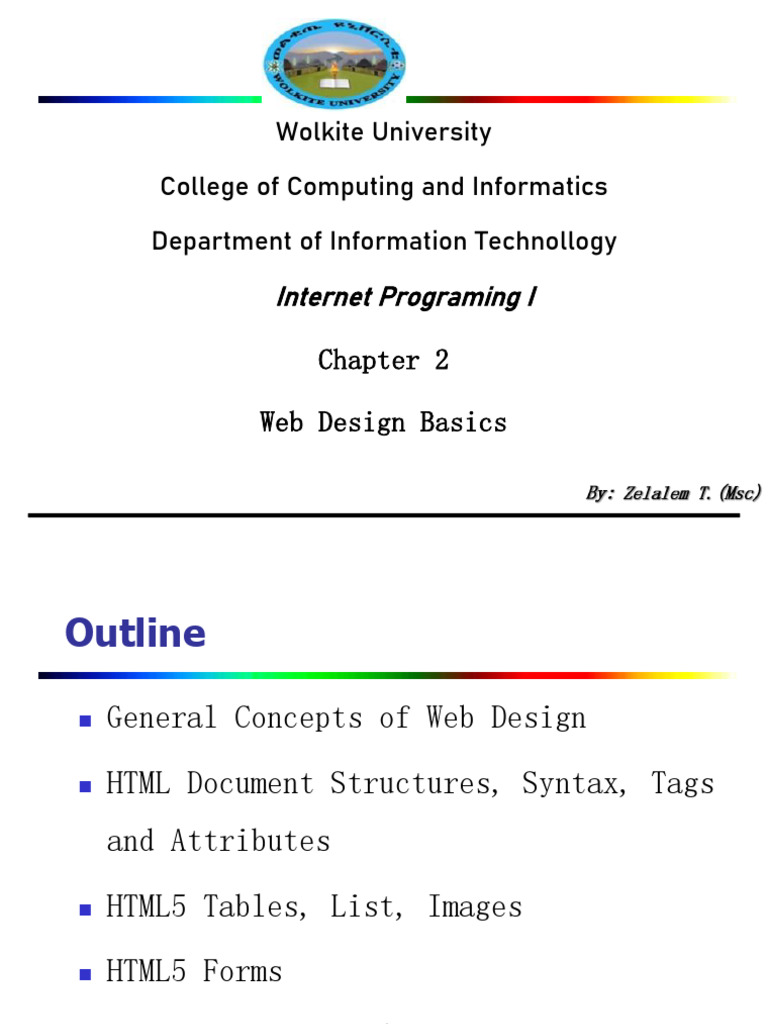 Web Design Basics and HTML5 Overview | PDF | Hyperlink | World Wide Web