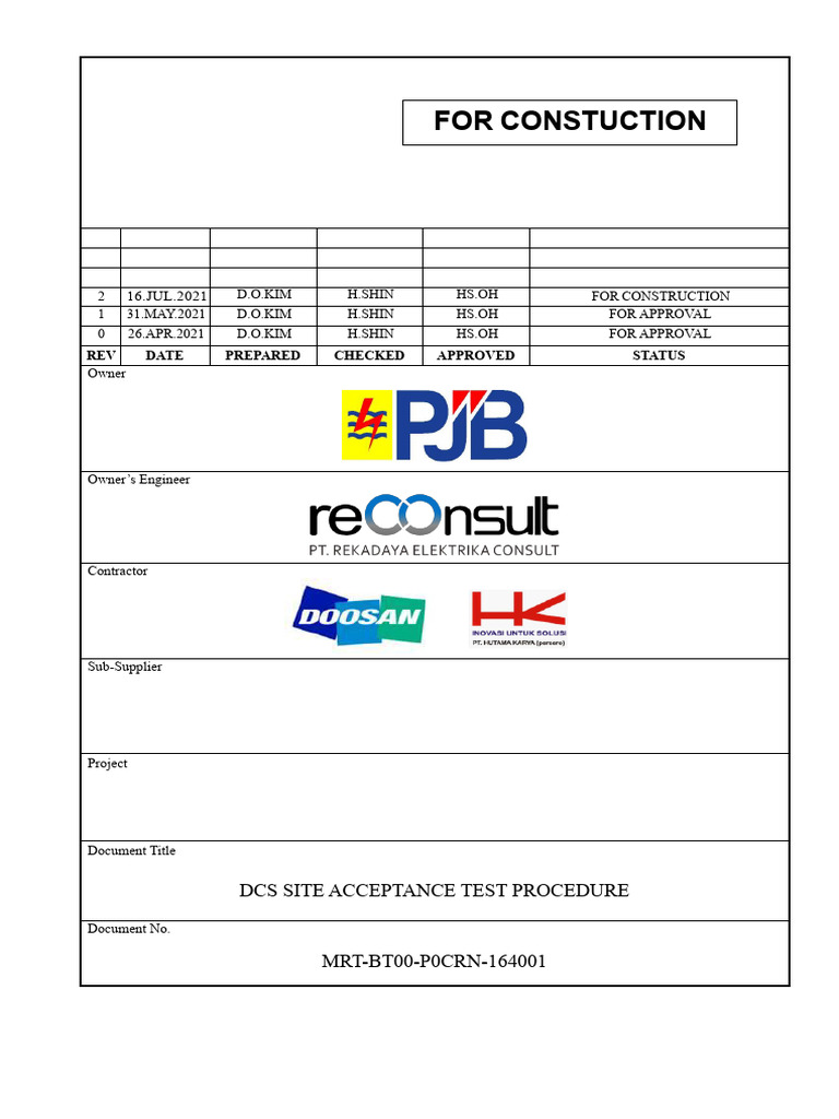 DCS Site Acceptance Test Procedure | PDF | Electrostatic Discharge ...