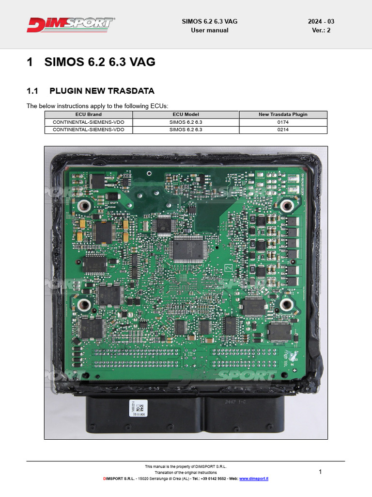 SIMOS 6.2 6.3 VAG User Manual | PDF | Electrical Engineering | Electronics