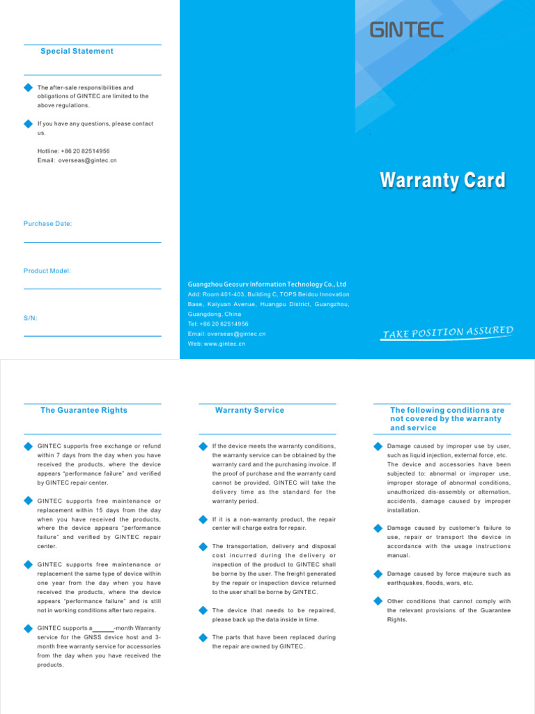 Warranty Card en | PDF