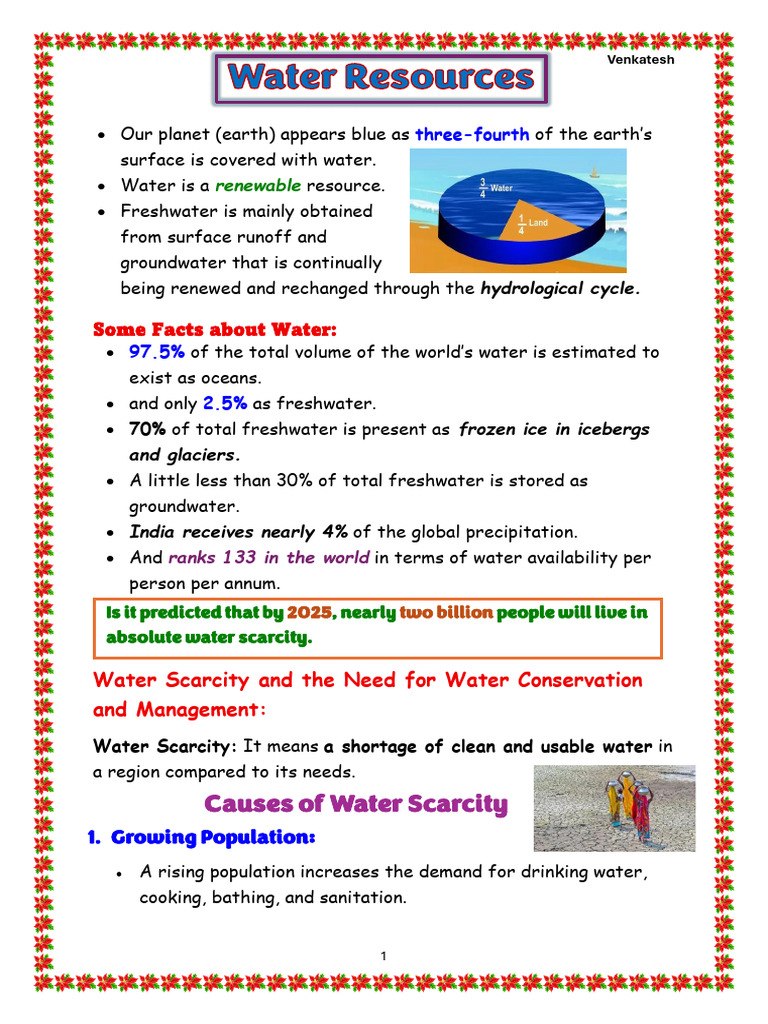 Water Scarcity and Conservation Strategies | PDF | Water Scarcity | Water