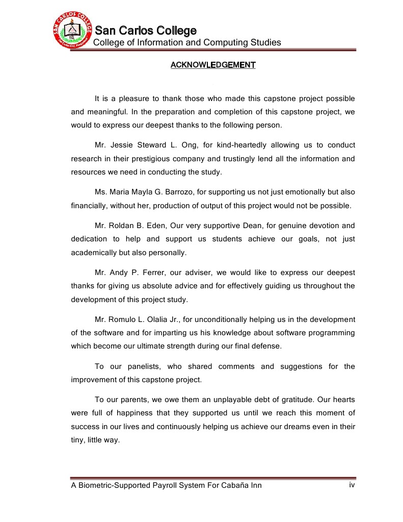 Capstone Project Acknowledgements | PDF