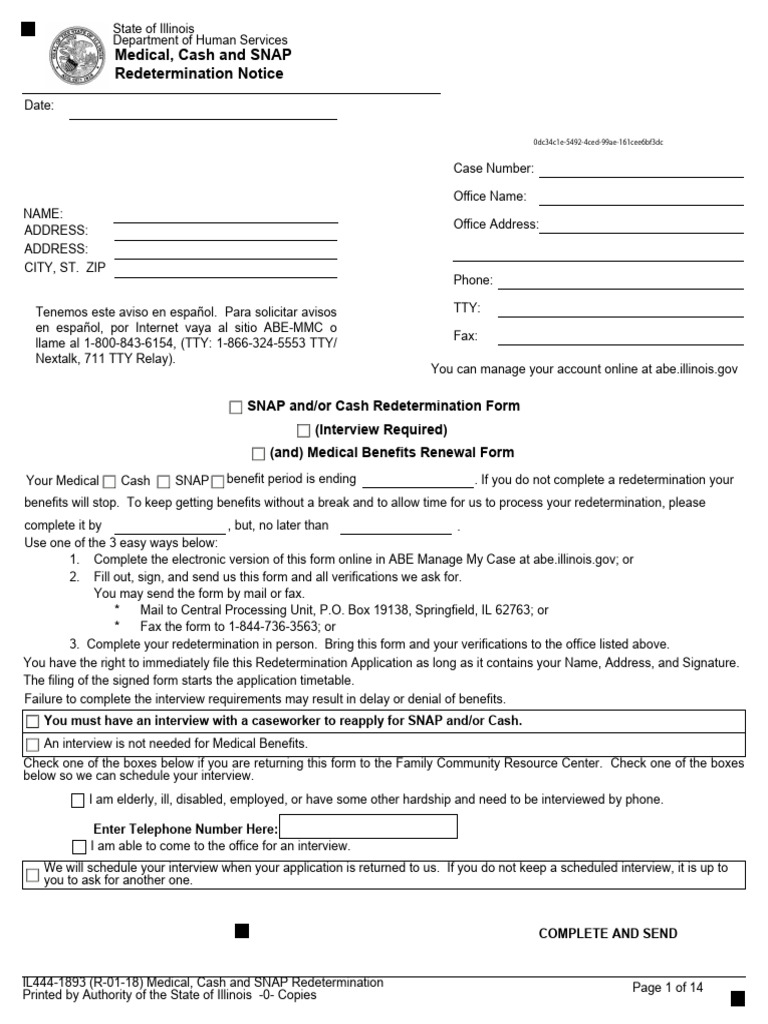 Illinois Medical, Cash, SNAP Renewal Notice | PDF | Expense | Social ...