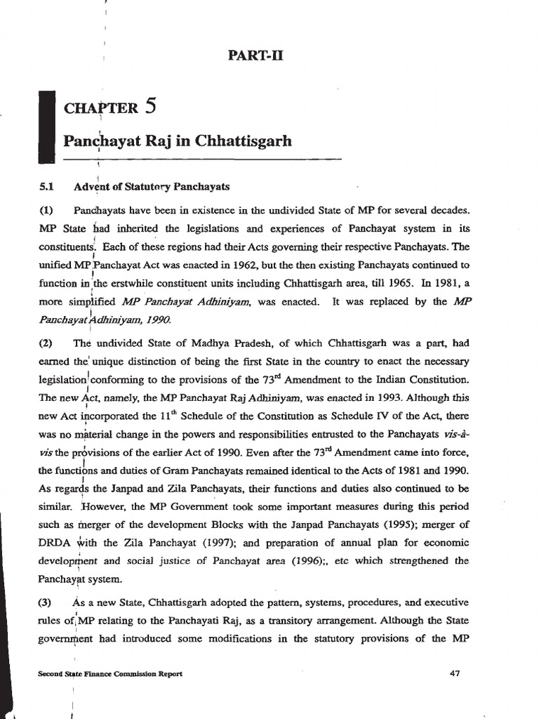 Panchayati Raj Chapter 5 | PDF