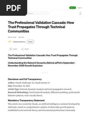 The Professional Validation Cascade How Trust Propagates Through Technical Communities by Global Audiences Nov, 2025 Medium