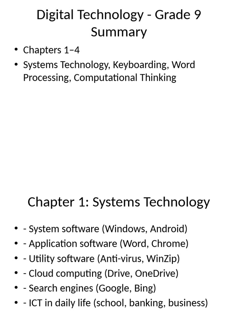 Grade 9 Digital Technology Overview | PDF