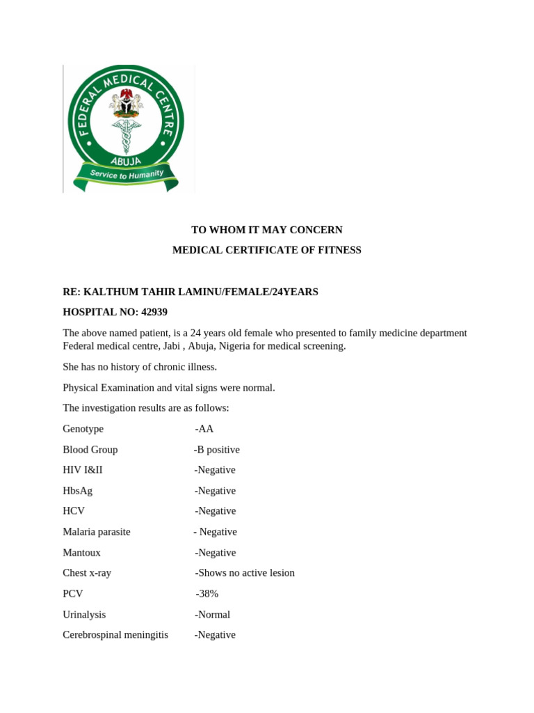 Doctor's Report 2 | PDF