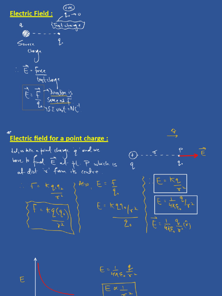 Electric Field Calculations and Forces | PDF
