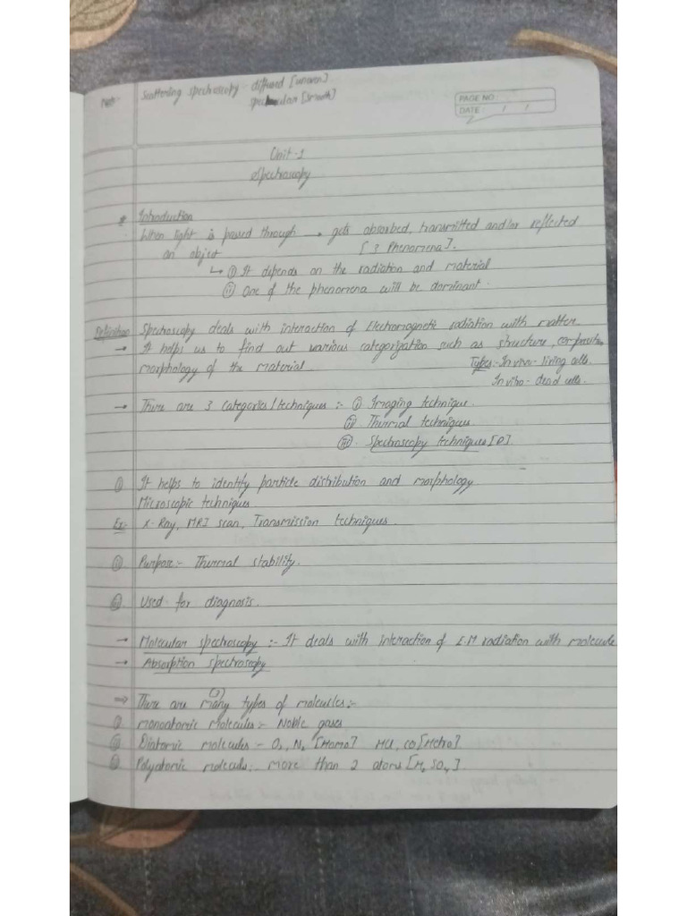 Spectroscopy Notes | PDF