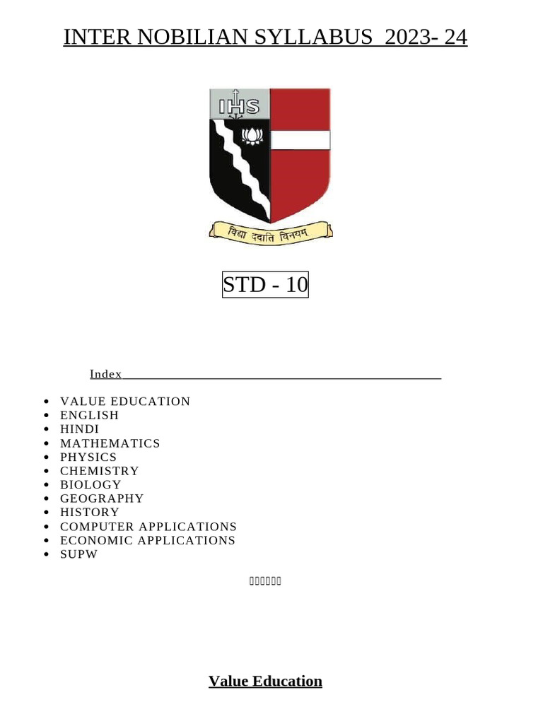Syllabus STD 10 2023 - 24 | PDF | Verb | English Language