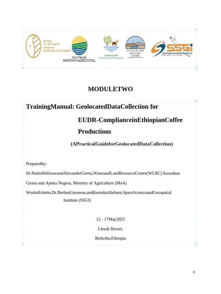 MODULE TWO Training Manual For Coffee Geolocation Data Collection101 ...