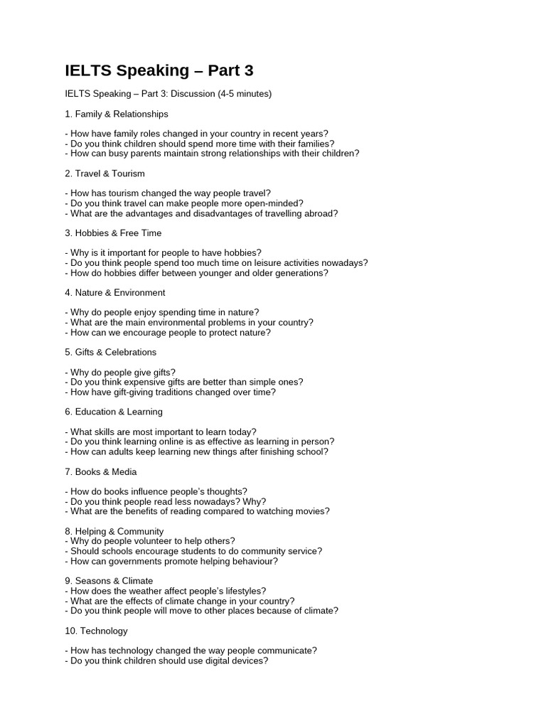Part 3 - Ielts | PDF