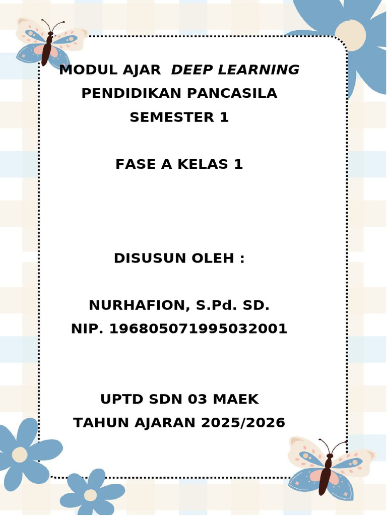 Modul Ajar Deep Learning Pancasila Kelas 1 | PDF