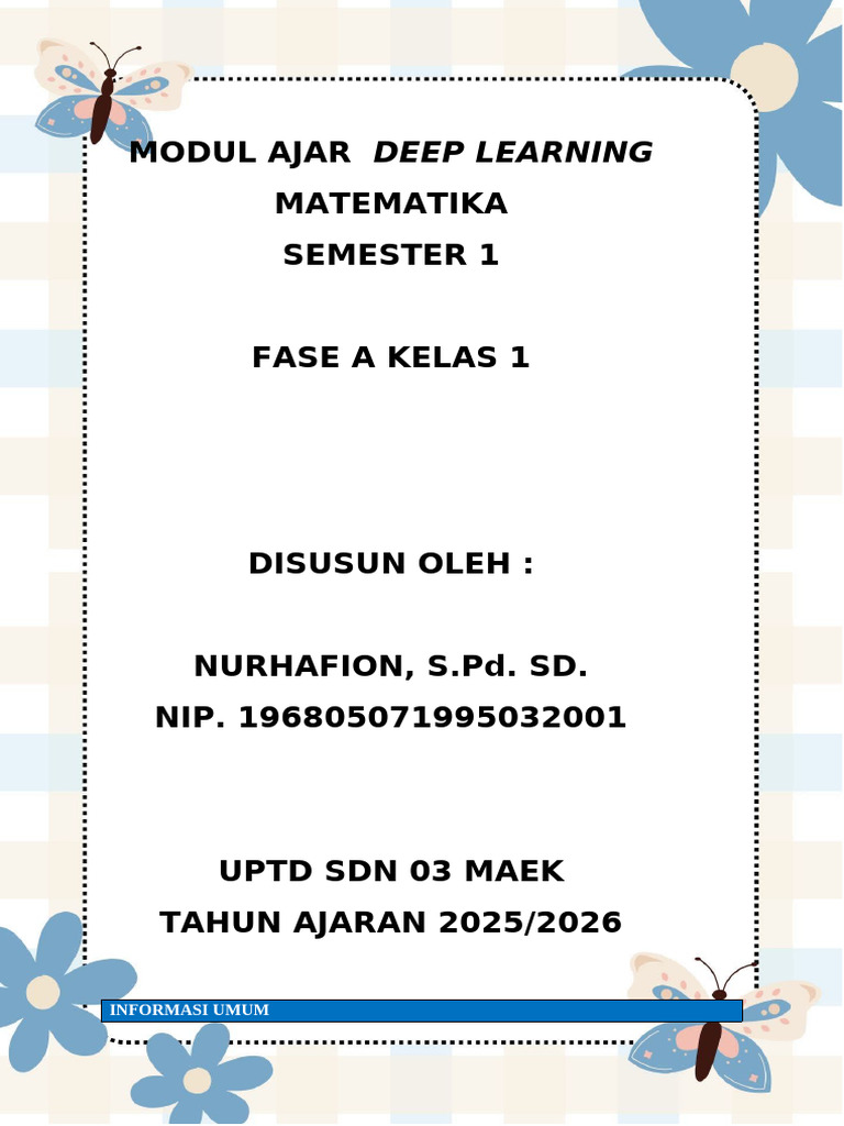 Modul Ajar Deep Learning Kelas 1 SD | PDF