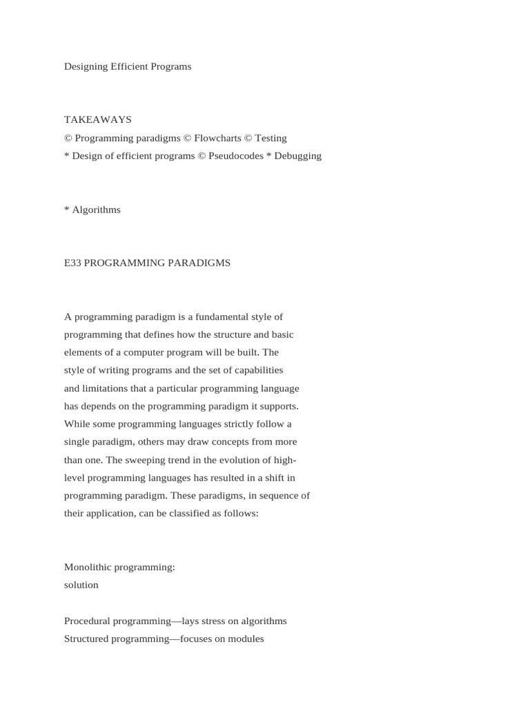 Efficient Program Design Paradigms | PDF | Computer Program | Programming