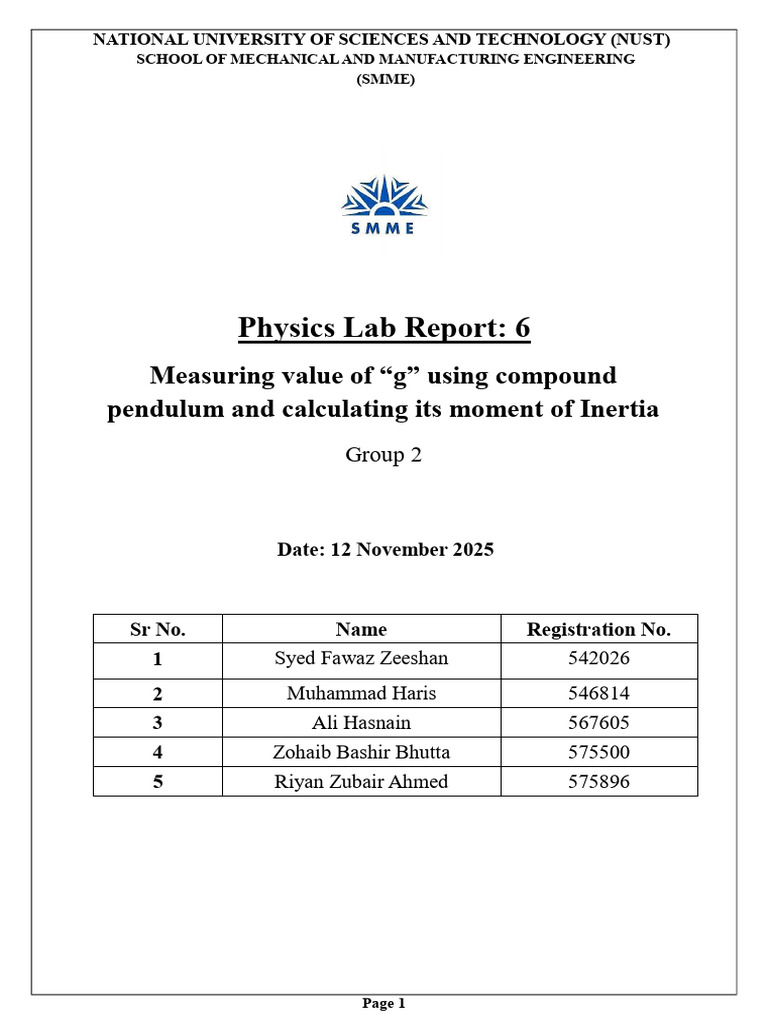 Measuring Gravitational Acceleration with Pendulum | PDF | Physical ...