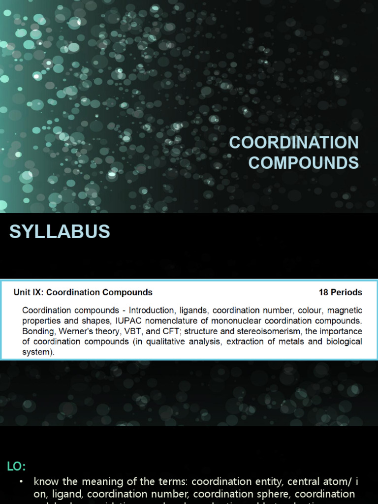 Coordination Compounds Syllabus Overview | PDF | Coordination Complex ...