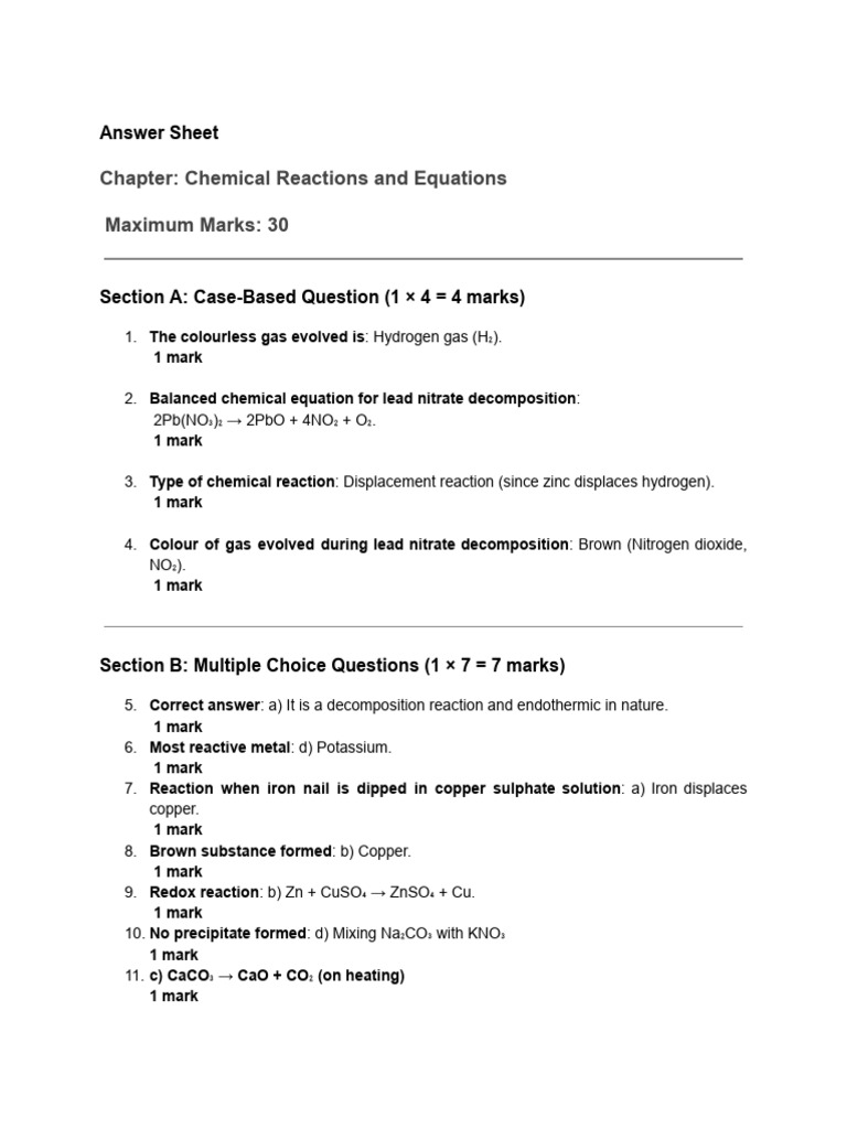 Chemical Reactions and Equations Guide | PDF | Redox | Chemical Reactions