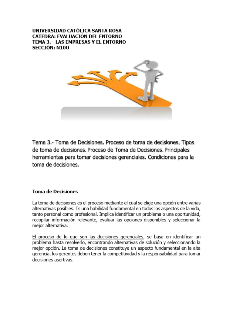 Toma de Decisiones en Empresas | PDF | Toma de decisiones | Cognición