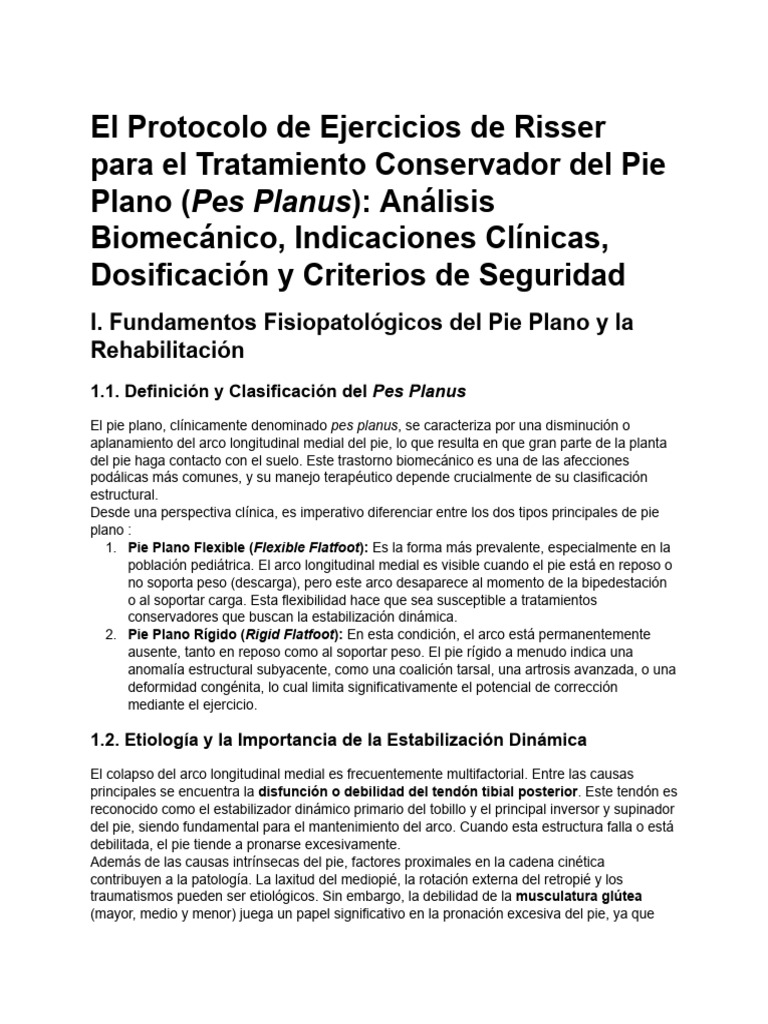 Protocolo Risser para Pie Plano: Ejercicios y Beneficios | PDF | Pie ...