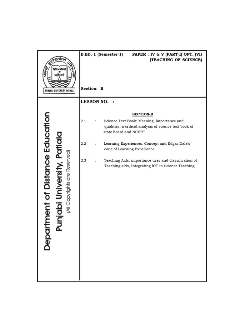 Science Textbook Analysis and Importance | PDF | Learning | Experience