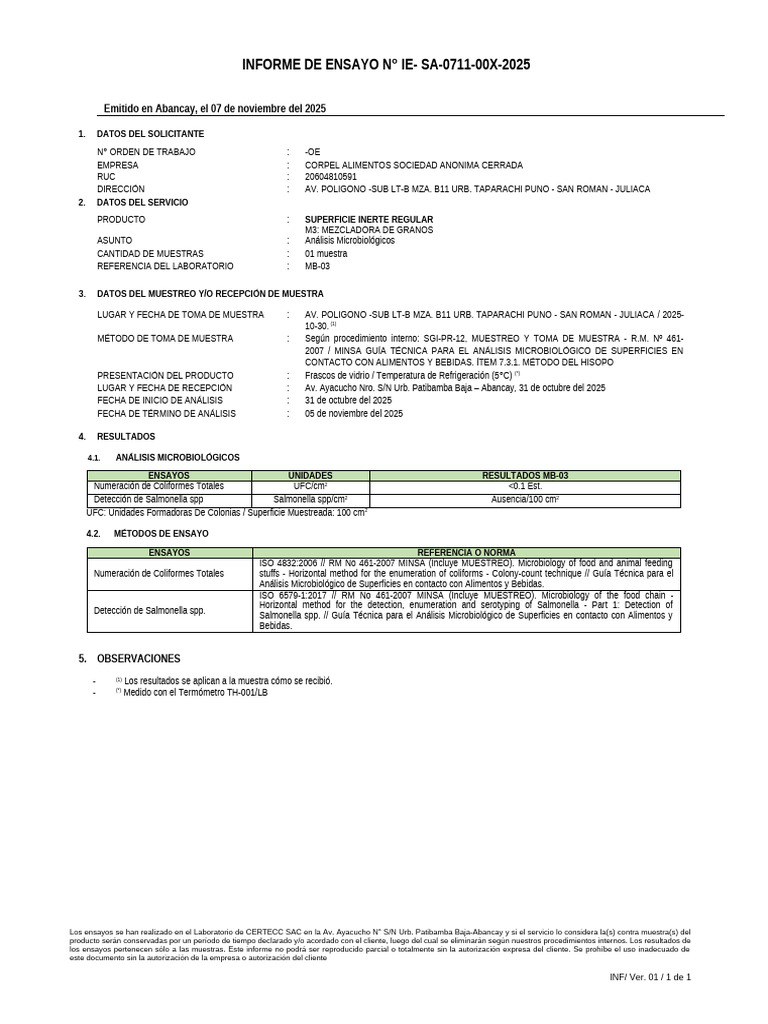 Ie Sa 0711 00x 2025 Superficie Inerte m3 | PDF