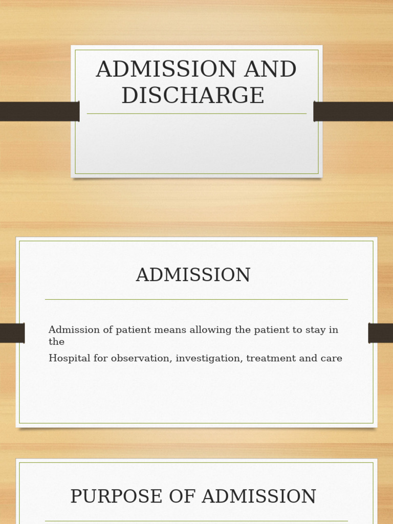 Admission and Discharge New | PDF | Patient | Hospital